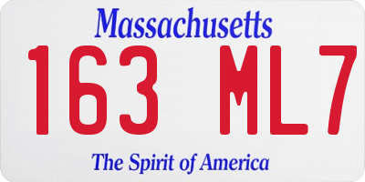MA license plate 163ML7