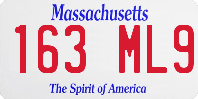 MA license plate 163ML9