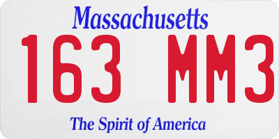 MA license plate 163MM3