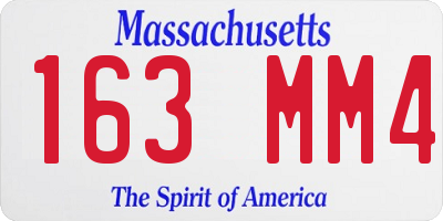 MA license plate 163MM4