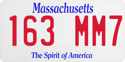 MA license plate 163MM7