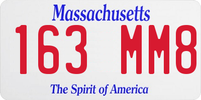 MA license plate 163MM8