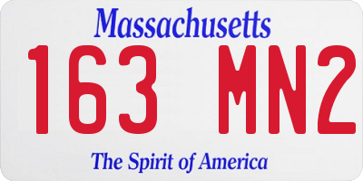 MA license plate 163MN2