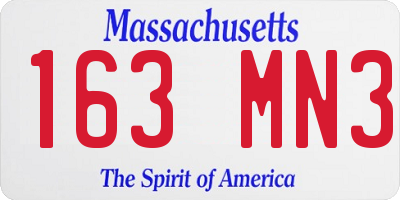 MA license plate 163MN3