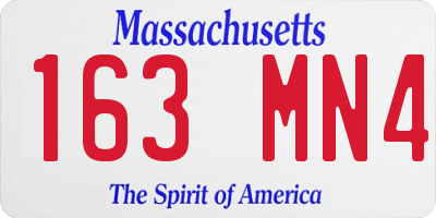 MA license plate 163MN4