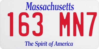 MA license plate 163MN7