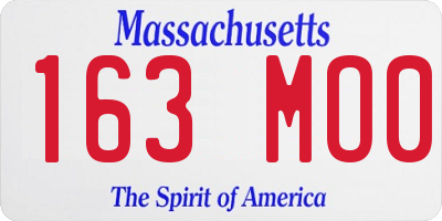 MA license plate 163MO0