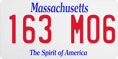 MA license plate 163MO6