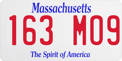 MA license plate 163MO9