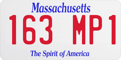 MA license plate 163MP1