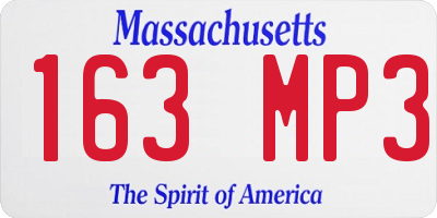 MA license plate 163MP3