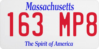 MA license plate 163MP8