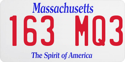 MA license plate 163MQ3