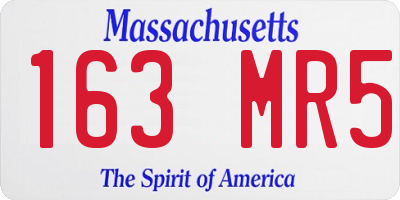MA license plate 163MR5