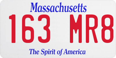 MA license plate 163MR8