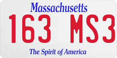 MA license plate 163MS3