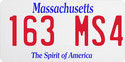 MA license plate 163MS4