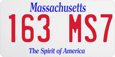 MA license plate 163MS7