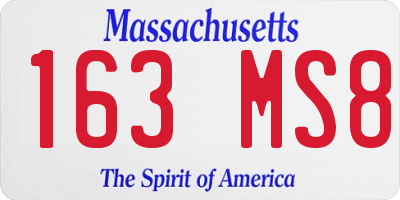 MA license plate 163MS8