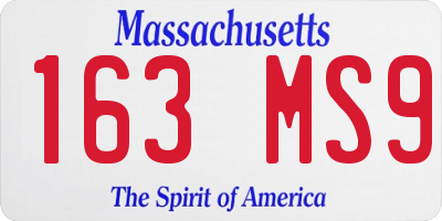 MA license plate 163MS9