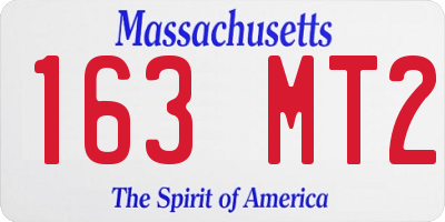 MA license plate 163MT2