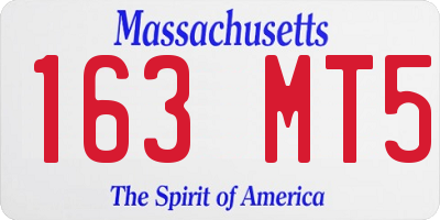 MA license plate 163MT5