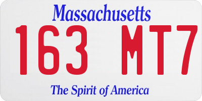 MA license plate 163MT7