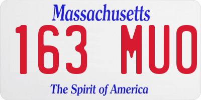 MA license plate 163MU0
