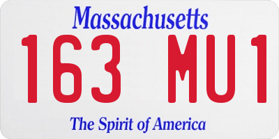 MA license plate 163MU1