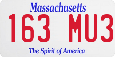 MA license plate 163MU3