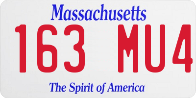 MA license plate 163MU4
