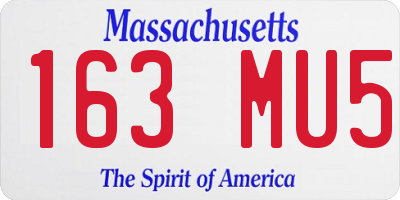 MA license plate 163MU5