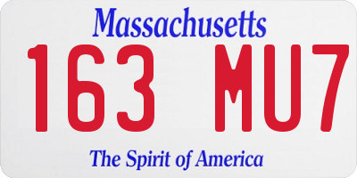 MA license plate 163MU7