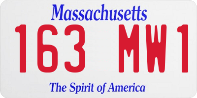 MA license plate 163MW1