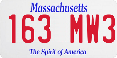 MA license plate 163MW3