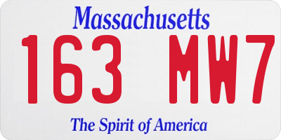 MA license plate 163MW7