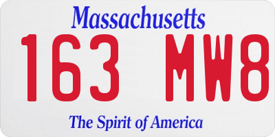 MA license plate 163MW8