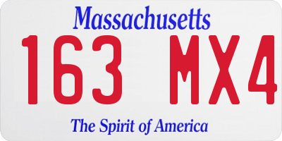MA license plate 163MX4