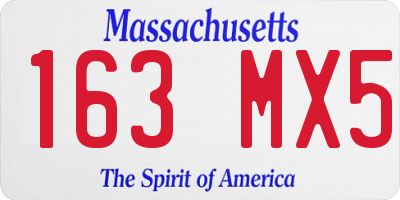 MA license plate 163MX5