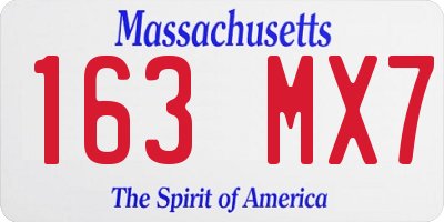 MA license plate 163MX7