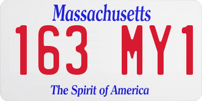 MA license plate 163MY1