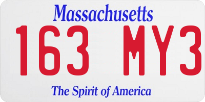 MA license plate 163MY3
