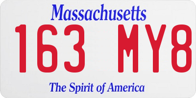MA license plate 163MY8
