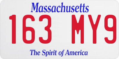 MA license plate 163MY9