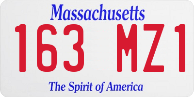 MA license plate 163MZ1