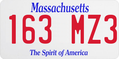 MA license plate 163MZ3