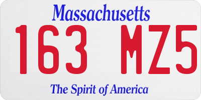 MA license plate 163MZ5