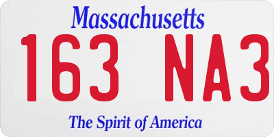 MA license plate 163NA3