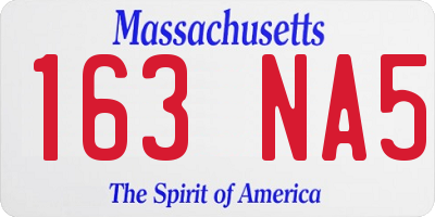 MA license plate 163NA5