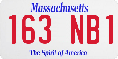 MA license plate 163NB1